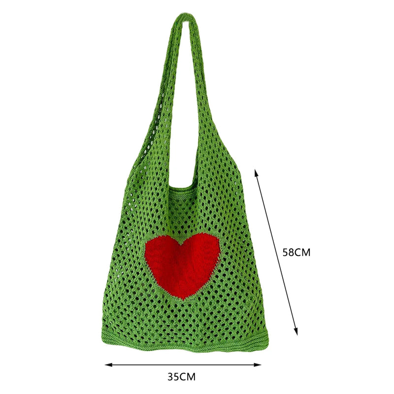 Women Crochet Bag Clutch Knitted Hollow Shoulder Bag