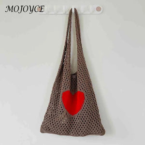 Women Crochet Bag Clutch Knitted Hollow Shoulder Bag