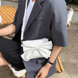 Women Underarm Bag Soft PU Leather Bow Ladies Handbags