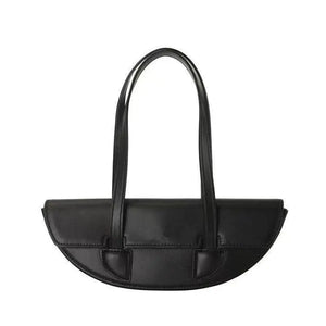 Women Underarm Bag Retro Solid Ladies Half Moon Handbags