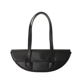Women Underarm Bag Retro Solid Ladies Half Moon Handbags