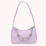 Women Underarm Bags Leather Hobos Clutch Purse Chain Zipper Closure Tote