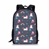 Women Unicorn Printed School Bags For Teenage Girls Shoulder Bags
