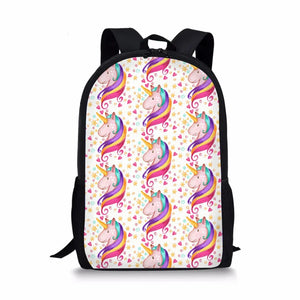 Women Unicorn Printed School Bags For Teenage Girls Shoulder Bags