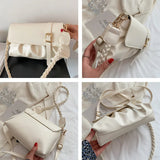 Women Urban Simple Shoulder Small Square Bag Lace Crossbody Casual Handbag