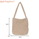 Corduroy Women's Versatile Handbag Soft Tote for Office School