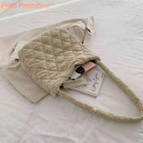 Corduroy Women's Versatile Handbag Soft Tote for Office School