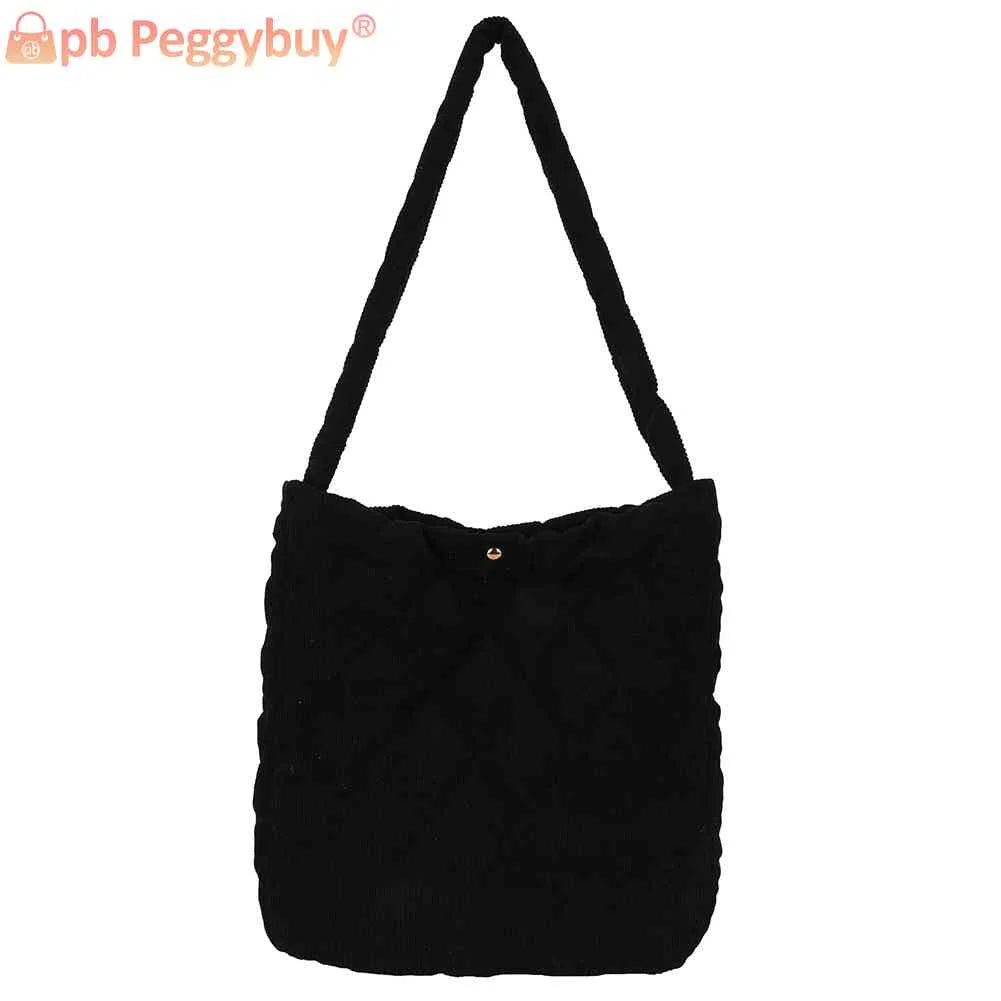 Corduroy Women's Versatile Handbag Soft Tote for Office School