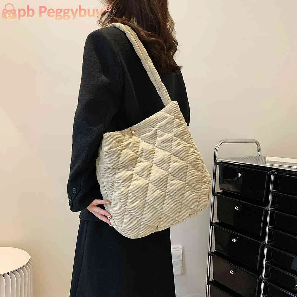 Corduroy Women's Versatile Handbag Soft Tote for Office School