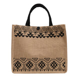 Vintage Burlap Beach Bag Linen Tote Shoulder Bag