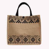 Vintage Burlap Beach Bag Linen Tote Shoulder Bag