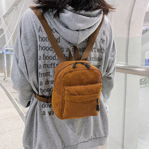 Women Vintage Corduroy Small School Bag