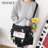 Vintage Crossbody Bag with Badge Pendant for Women