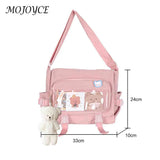 Vintage Crossbody Bag with Badge Pendant for Women