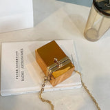 Vintage Retro Clutch Acrylic Silver Lipstick Bags Evening Party Handbag