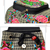 Vintage Embroidery Backpack Female Shoulder Bag Chinese National Canvas Backpack