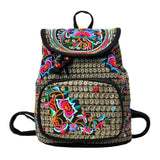 Vintage Embroidery Backpack Female Shoulder Bag Chinese National Canvas Backpack