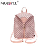 Vintage Geometric Lattice Pattern Shoulder Backpack PU Leather Small Rucksack