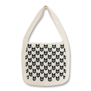 Vintage Plaid Geometric Slouchy Side Bag Soft Knitted Casual Shopping Bag