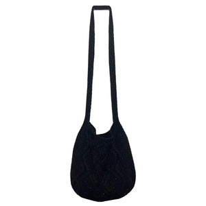 Vintage Knitting Shoulder Bag Crochet Large Capacity Lightweight Tote Crossbody