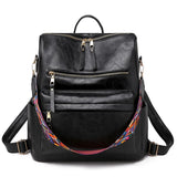 Vintage Leather Backpack High Capacity Boston Bag For Teenage Girls