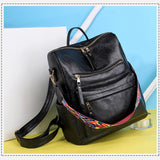 Vintage Leather Backpack High Capacity Boston Bag For Teenage Girls