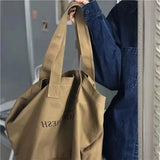 Women Vintage Letter Canvas Tote - Large Capacity All-match Shopper