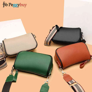 Vintage Messenger Bag Wide Strap Crossbody Soft Texture Handbag