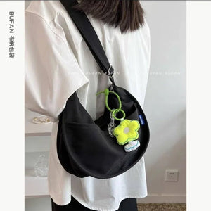 Vintage Messenger Bag Small Tote Dumpling Bag Zipper Student Literary Shoulder B