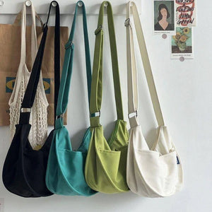 Vintage Messenger Bag Small Tote Dumpling Bag Zipper Student Literary Shoulder B