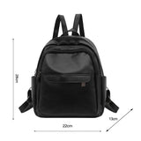 Vintage PU Leather Backpack School Bags Female Casual Small Rucksack