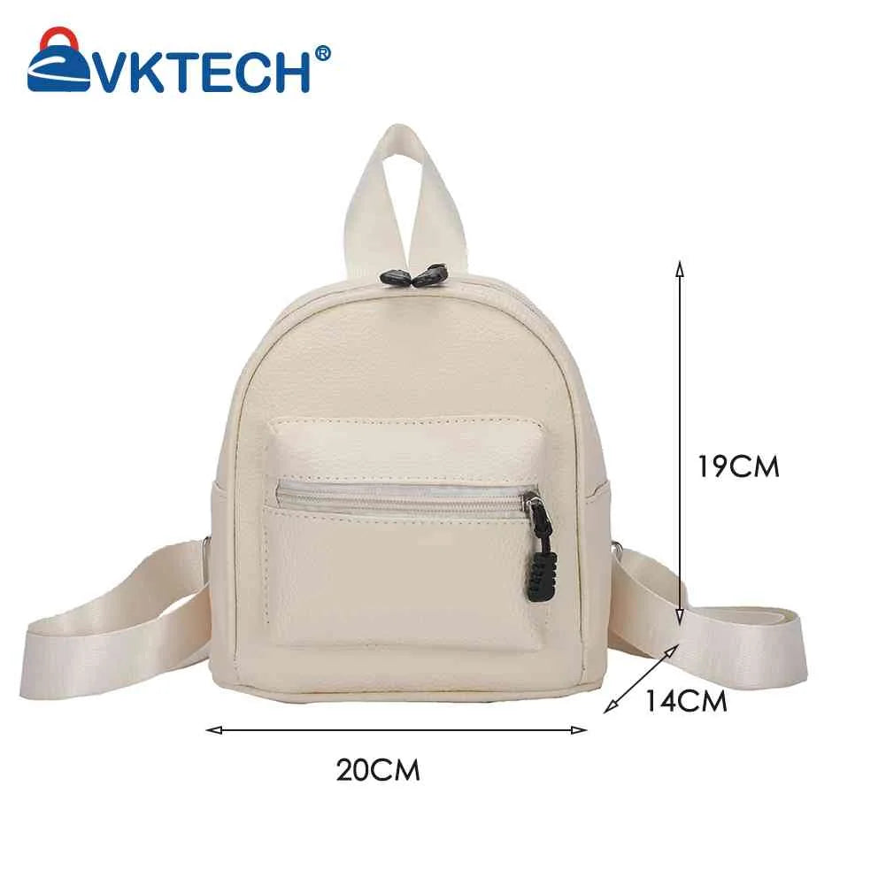 Women Vintage PU Leather Backpack Preppy Style School Shoulder Bag