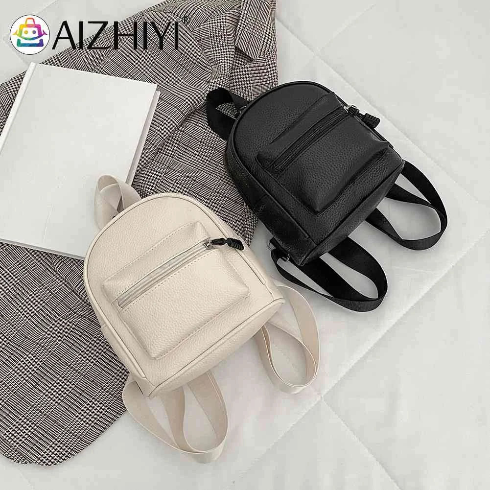 Women Vintage Leather Backpack School Shoulder Bag