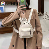 Women Vintage Leather Backpack School Shoulder Bag