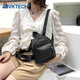 Women Vintage PU Leather Backpack Preppy Style School Shoulder Bag