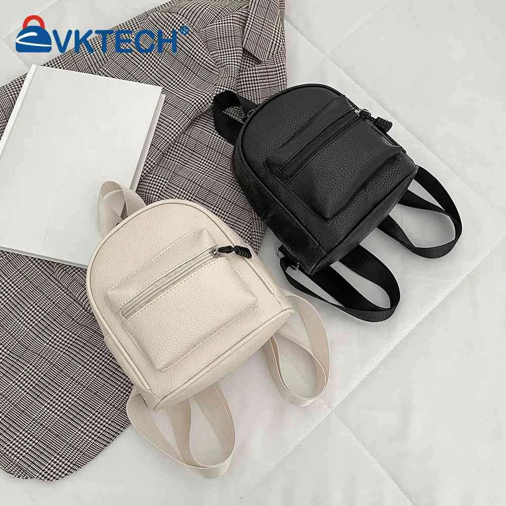 Women Vintage PU Leather Backpack Preppy Style School Shoulder Bag