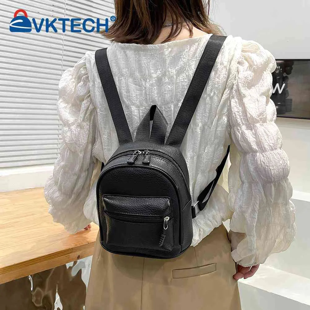 Women Vintage PU Leather Backpack Preppy Style School Shoulder Bag