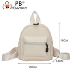 Vintage PU Leather Backpack Preppy Style Shoulder School Bag