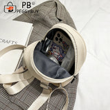 Vintage PU Leather Backpack Preppy Style Shoulder School Bag