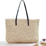 Vintage Rattan Shoulder Bag, Bohemia Tote for Beach Holiday