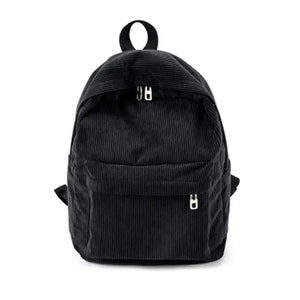 Women Vintage Rucksack Corduroy Backpack School Bag