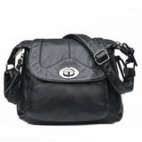 Women Vintage Shoulder Bag Soft Leather Handbags Washed Purses Crossbody Bags