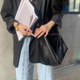 Women Vintage Shoulder Bags Soft PU Leather Crossbody Solid All-match Tote Handb