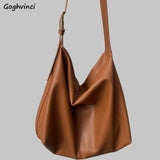 Women Vintage Shoulder Bags Soft PU Leather Crossbody Solid All-match Tote Handb