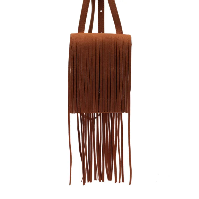 Vintage Tassel Messenger Bag Women Shoulder Small Square Bag