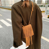 Vintage Tassel Messenger Bag Women Shoulder Small Square Bag