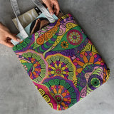 Women Vintage Tote Canvas Bag Printed Shopping Bag Student Tote Canvas Bag