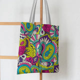Women Vintage Tote Canvas Bag Printed Shopping Bag Student Tote Canvas Bag