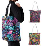 Women Vintage Tote Canvas Bag Printed Shopping Bag Student Tote Canvas Bag