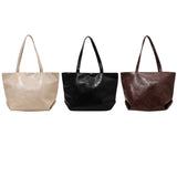 Vintage Tote Shoulder Bag Large Capacity PU Leather Casual Handbags